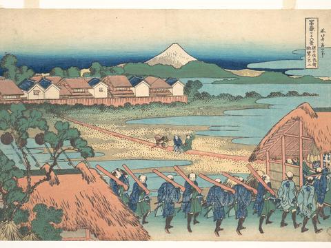 A View of Mount Fuji from the Pleasure District at Senju